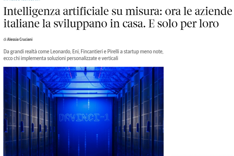 Intelligenza artificiale su misura: ora le aziende italiane la sviluppano in casa. E solo per loro